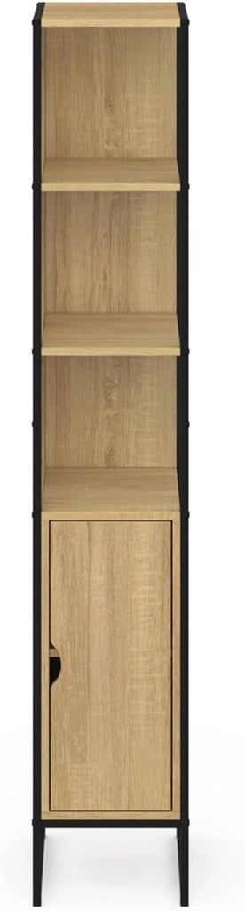 DETROIT Mueble de baño de 1 puerta con espejo y estantes de diseño industrial