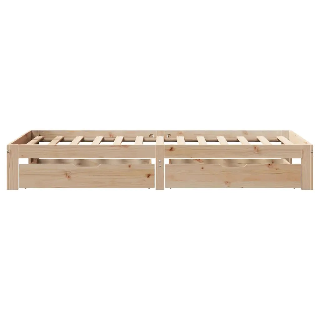Giroletto con Cassetti 90x190 cm in Legno Massello di Pino