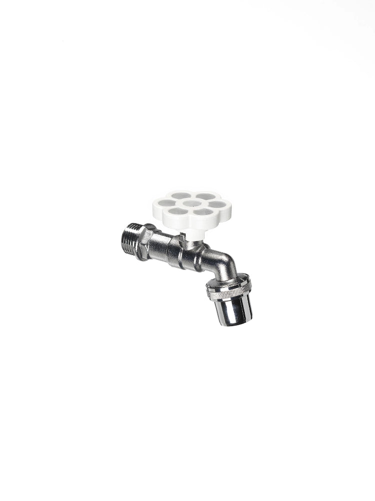 Rubinetto con manopola a fiore Belfer colorato Ø 29 mm Colore: Bianco