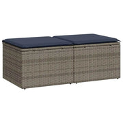 Set Divano Giardino 2 pz | Set Salotto da Giardino con Cuscini Grigio Polyrattan Acacia