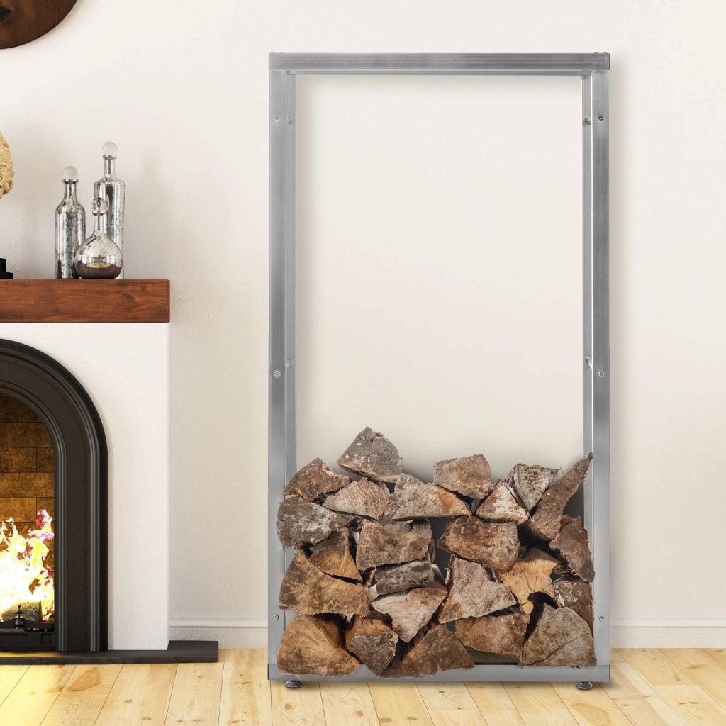 Porta legna Keri in acciaio inox acciaio ,25x80x150 cm