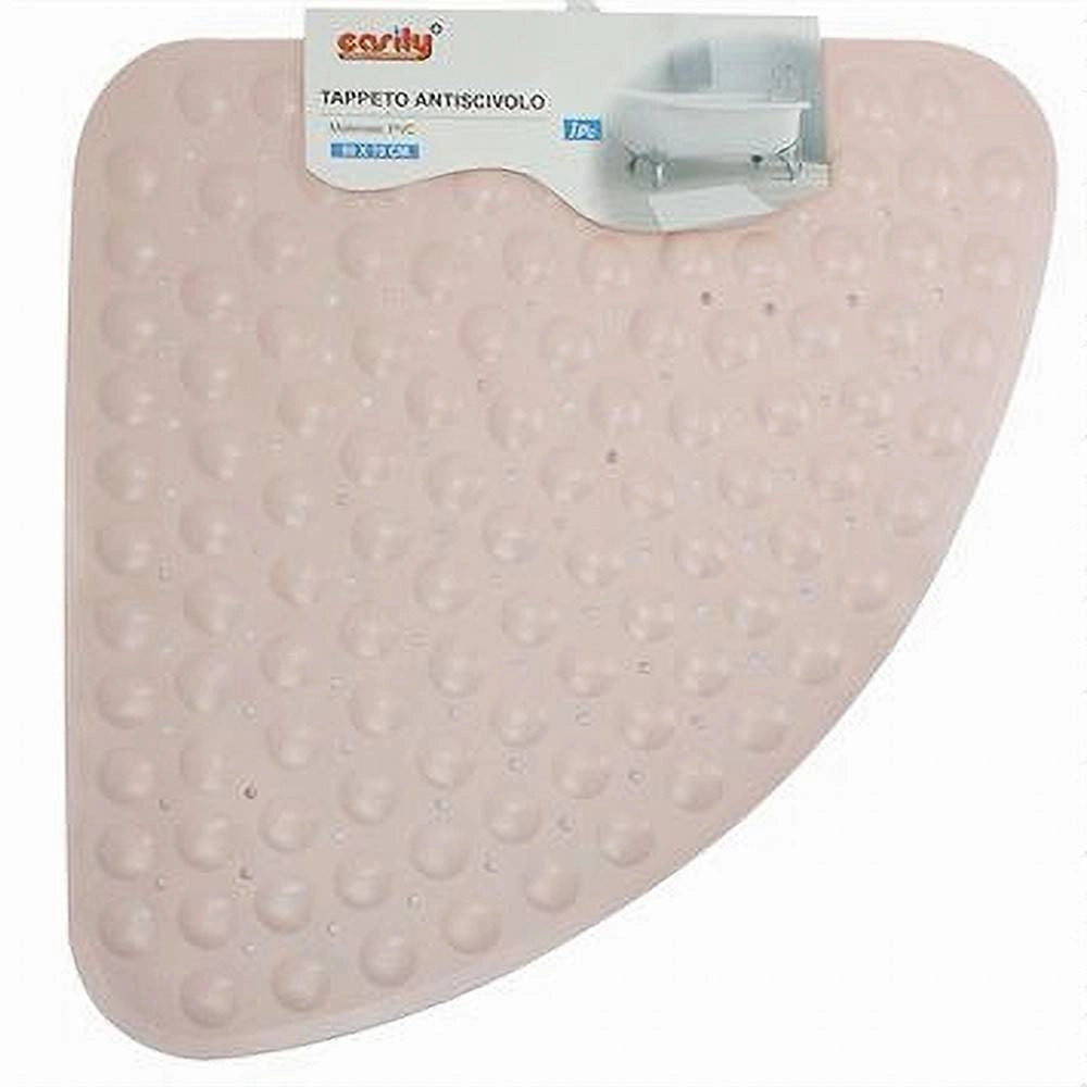 Trade Shop - Tappeto In Pvc Antiscivolo Triangolare Rosa Per Vasca Bagno Doccia 50x70cm 79733 -