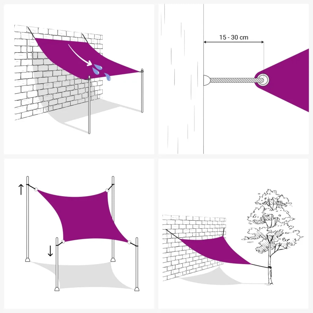 Parasole a Vela Oxford Triangolare 3x4x4 m Nero 135779