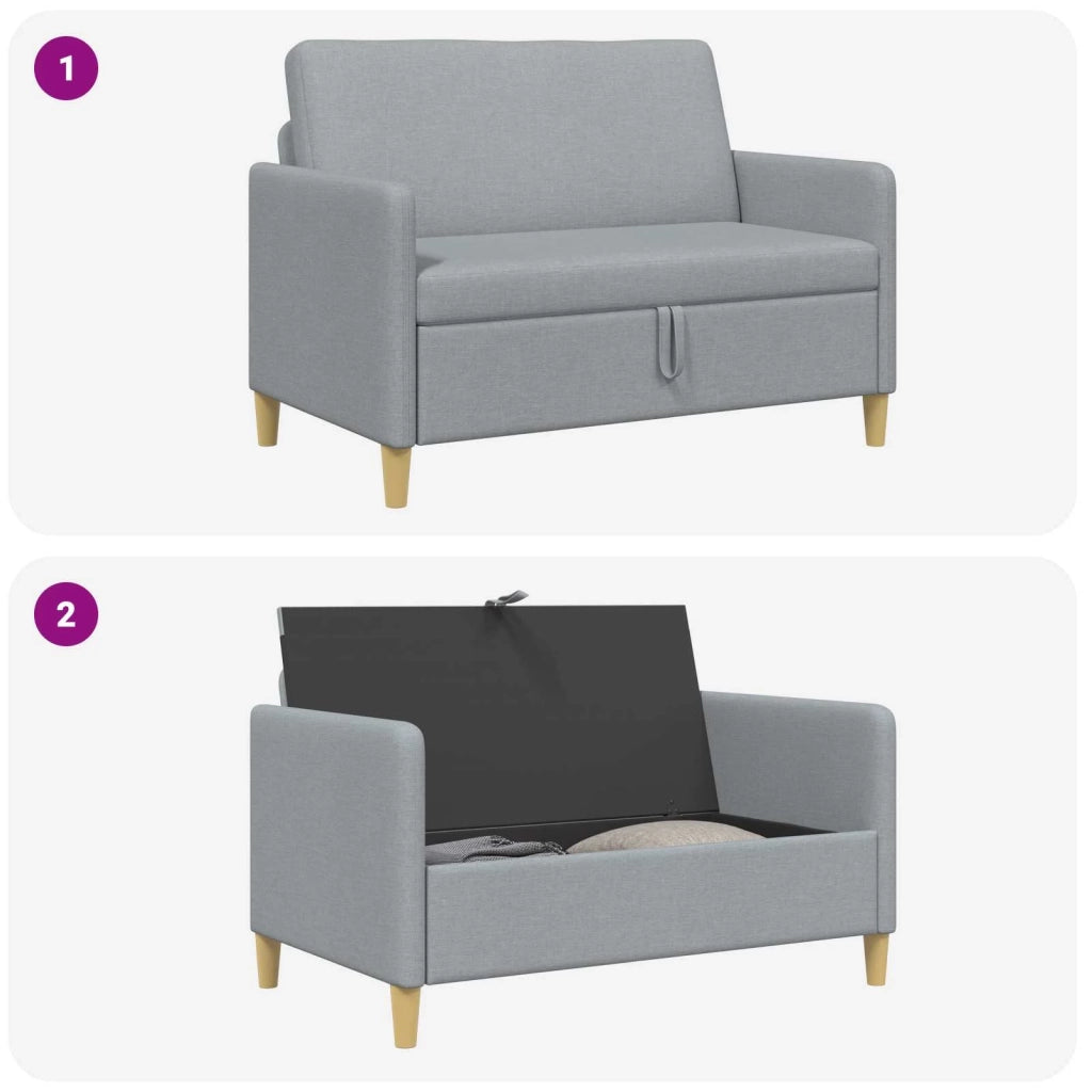 Divano con Storage Grigio Chiaro 122 x 78 x 87 cm Poliestere 42036891