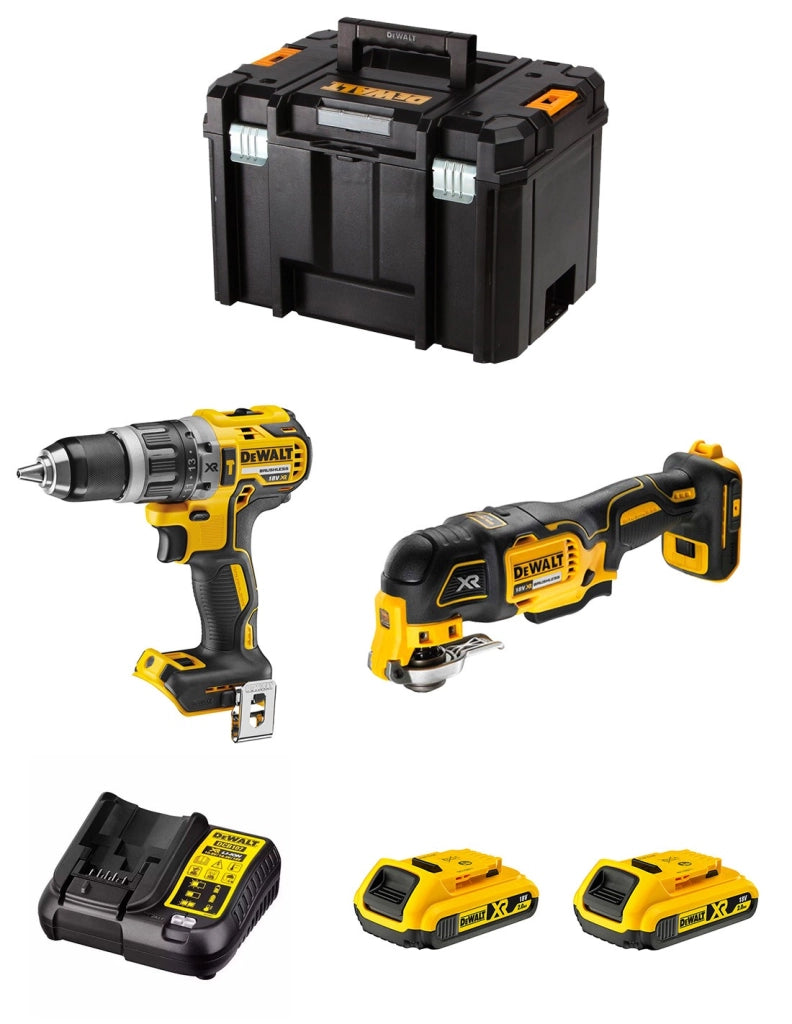 DeWALT Kit DWK206 (DCD796 + DCS355 + 2 x 2,0 Ah + DCB107 + TSTAK VI)