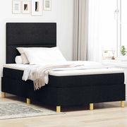 Letto a Sorgente LED con materasso Nero 120 x 200 cm Tessuto 3343091