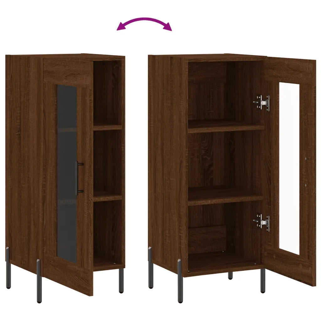 Credenza | Madia | Buffet da pranzo | Armadio da pranzo Rovere Marrone 34,5x34x90 cm in Legno Multistrato