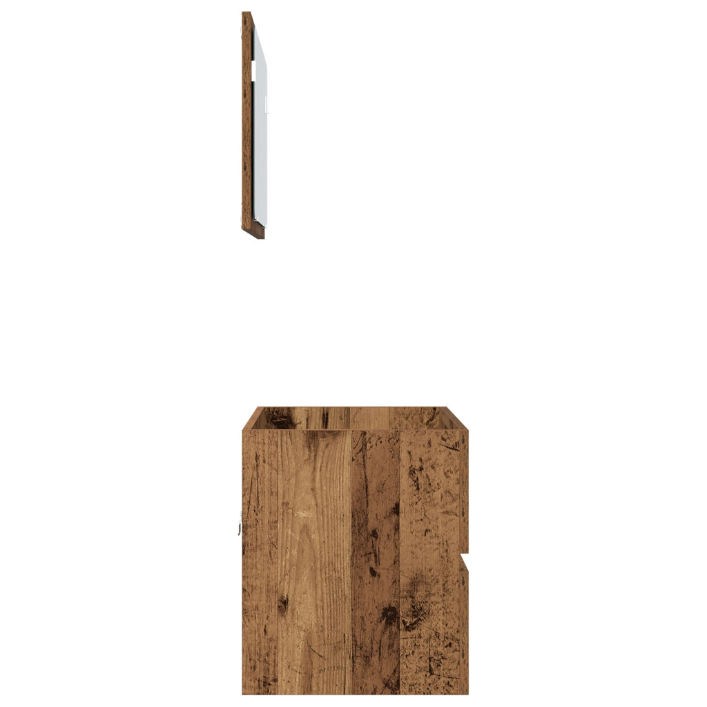 Set di Mobili per Bagno a 2 Pezzi Legno Vecchio Legno Ingegnerizzato