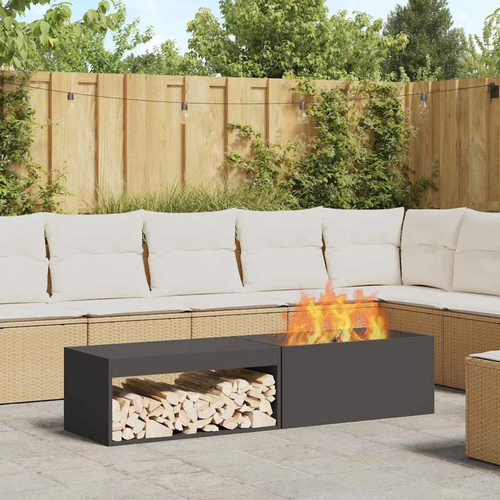 Focolare Nero 160 x 45 x 35 cm Acciaio CFW9244231