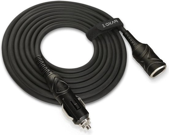 Cavo di estensione 5m con presa e scatola di connessione - Cavo elettrico in gomma con presa e scatola di connessione - Scatola di connessione per accendino con cinta termica - 12V - 15A - Interruttore di sicurezza