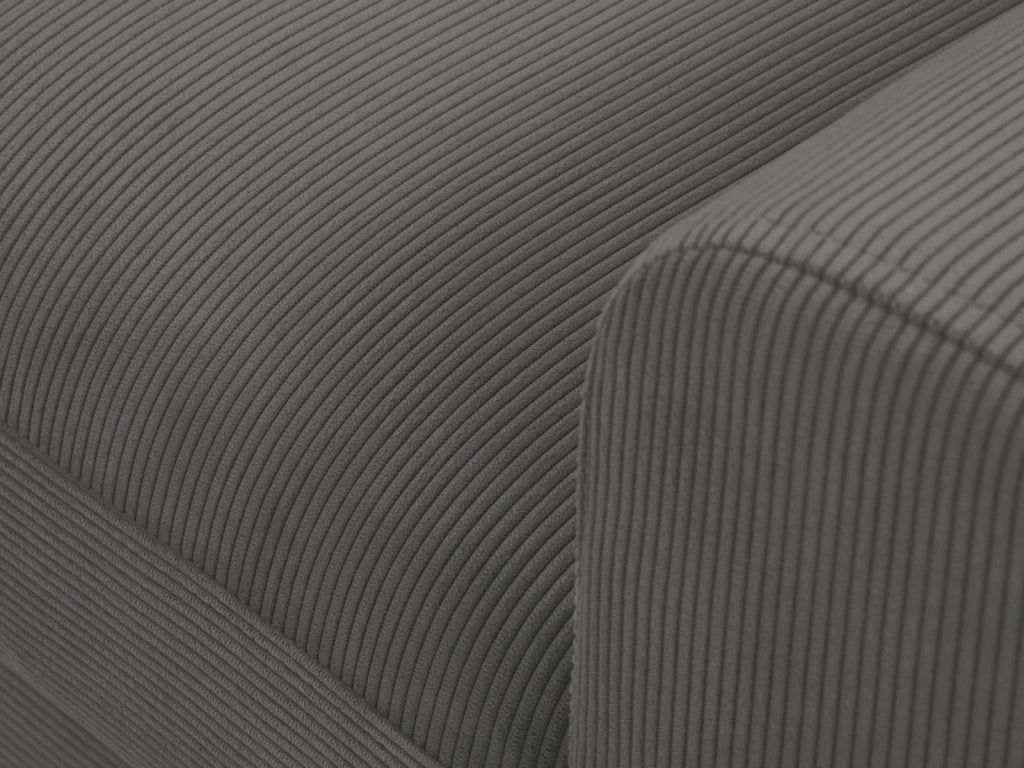 Cosmopolitan Design - Divano convertibile angolare sinistro con contenitore "Kyoto" 4 posti in velluto a coste grigio 