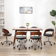Sedie da Pranzo Girevoli 6 pz Nere in Legno Curvo e Similpelle 3054910