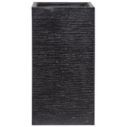 Vaso per fiori Fioriera alta in argilla in fibra nera quadrata 40 x 40 x 77 cm Accessori da giardino per interni ed esterni