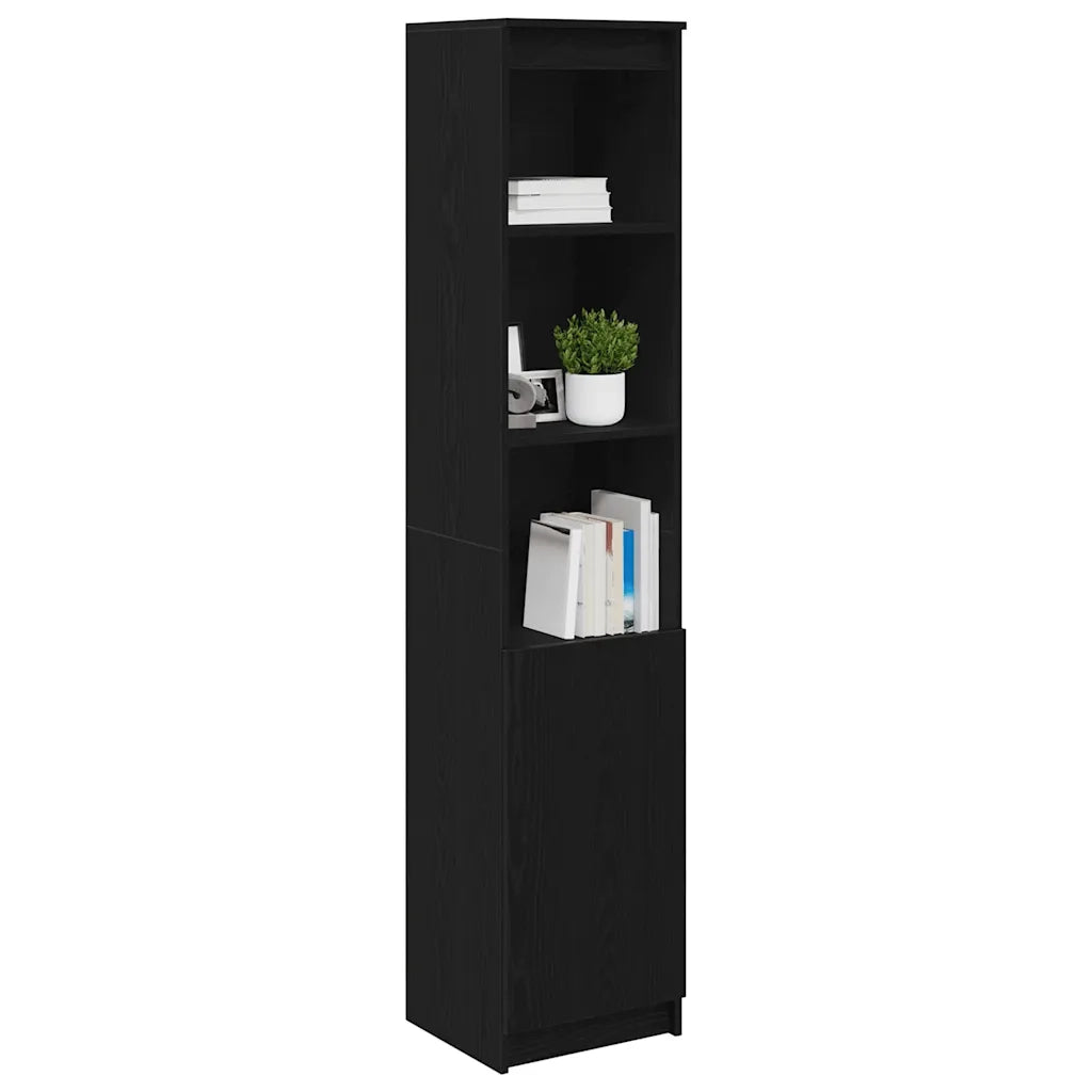 Credenza Rovere Nero 37,5x35x180 cm in Legno Multistrato 861671