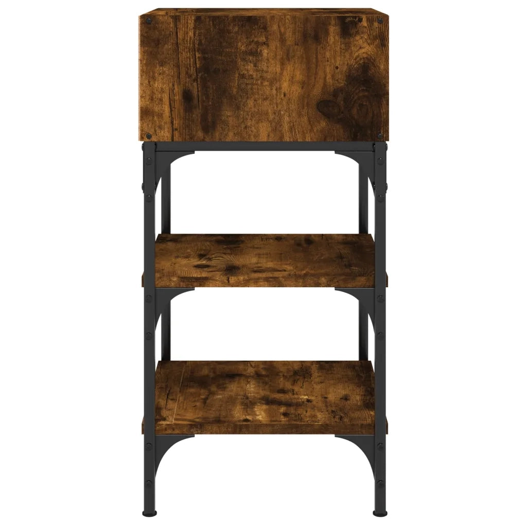 Comodini 2 pz-Set di 2 Tavolino da notte Rovere Fumo 35x34,5x70 cm in Legno Multistrato
