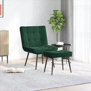 Divano Sedia-Poltrona Relax con Poggiapiedi Verde Scuro in Velluto 403774
