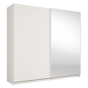 Armadio VENEZIA con cabina armadio aperta LED e specchi bianco opaco 221 cm