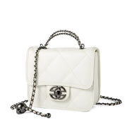 Borsa a tracolla da donna in vera pelle, graziosa, con tracolla lunga, colore bianco
