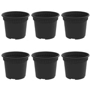Set di 6 vasi da fiori rotondi moderni per balcone o giardino 12,5 x 12,5 x 10 cm plastica nera 02_0059311