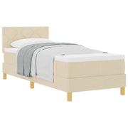 Letto singolo | Letto per adulti | Letto a molle con cuscino Crema 80 x 200 cm Tessuto