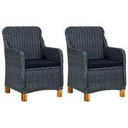 Set Divani da Giardino 3 pz con Cuscini Polyrattan Grigio Scuro 3060179