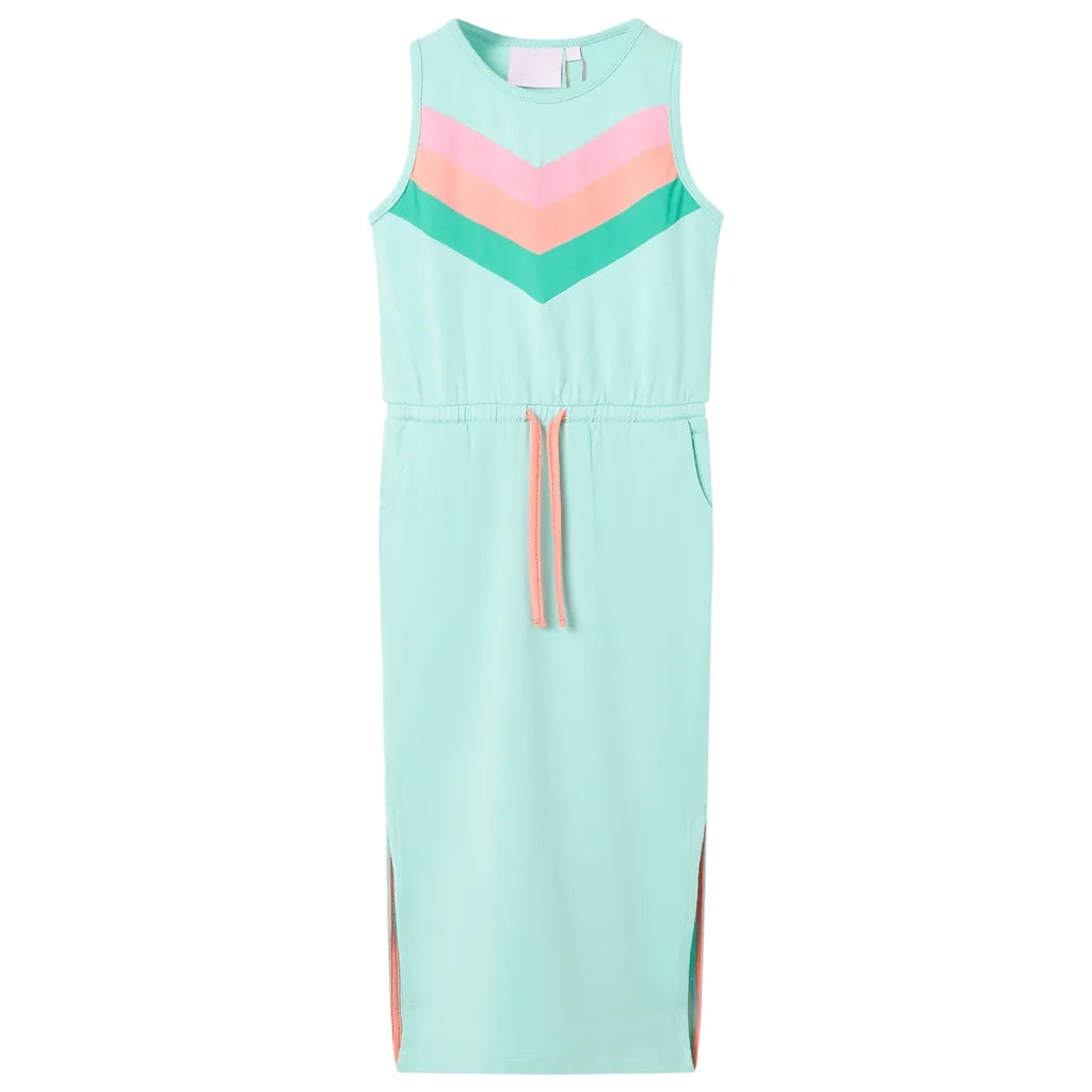 Abito da Bambina con Coulisse Menta Chiaro 128cod mxl 110901