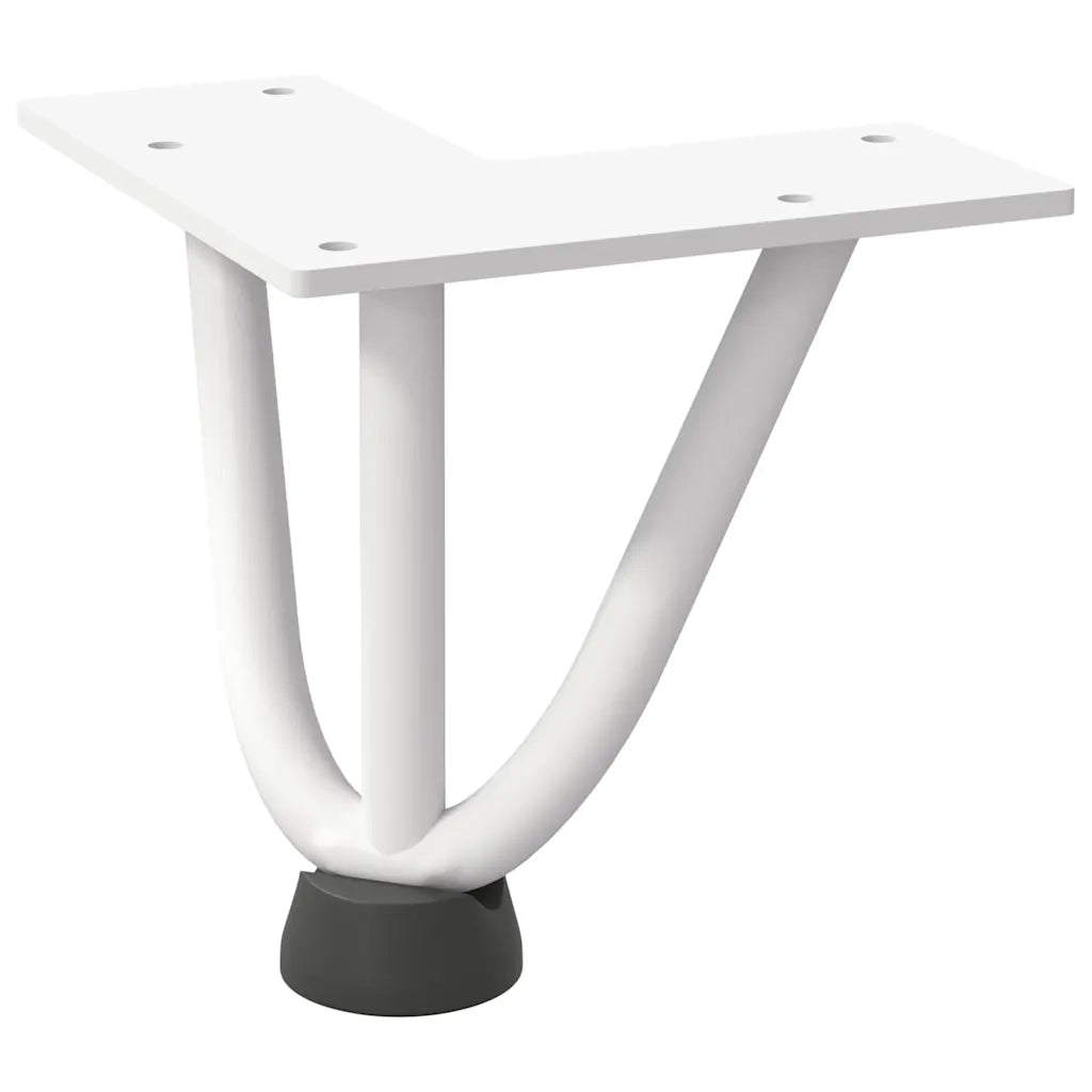 Gambe a forcina per tavolino 4 pz bianche 10 cm in acciaio massiccio 4012429