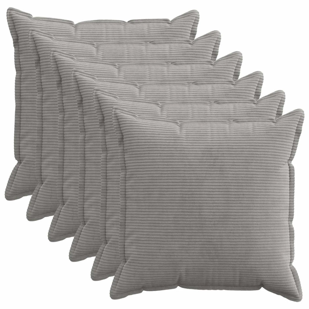 Federa 6 pz HOUTEN Grigio Chiaro 65 x 65 cm corduroy 921028