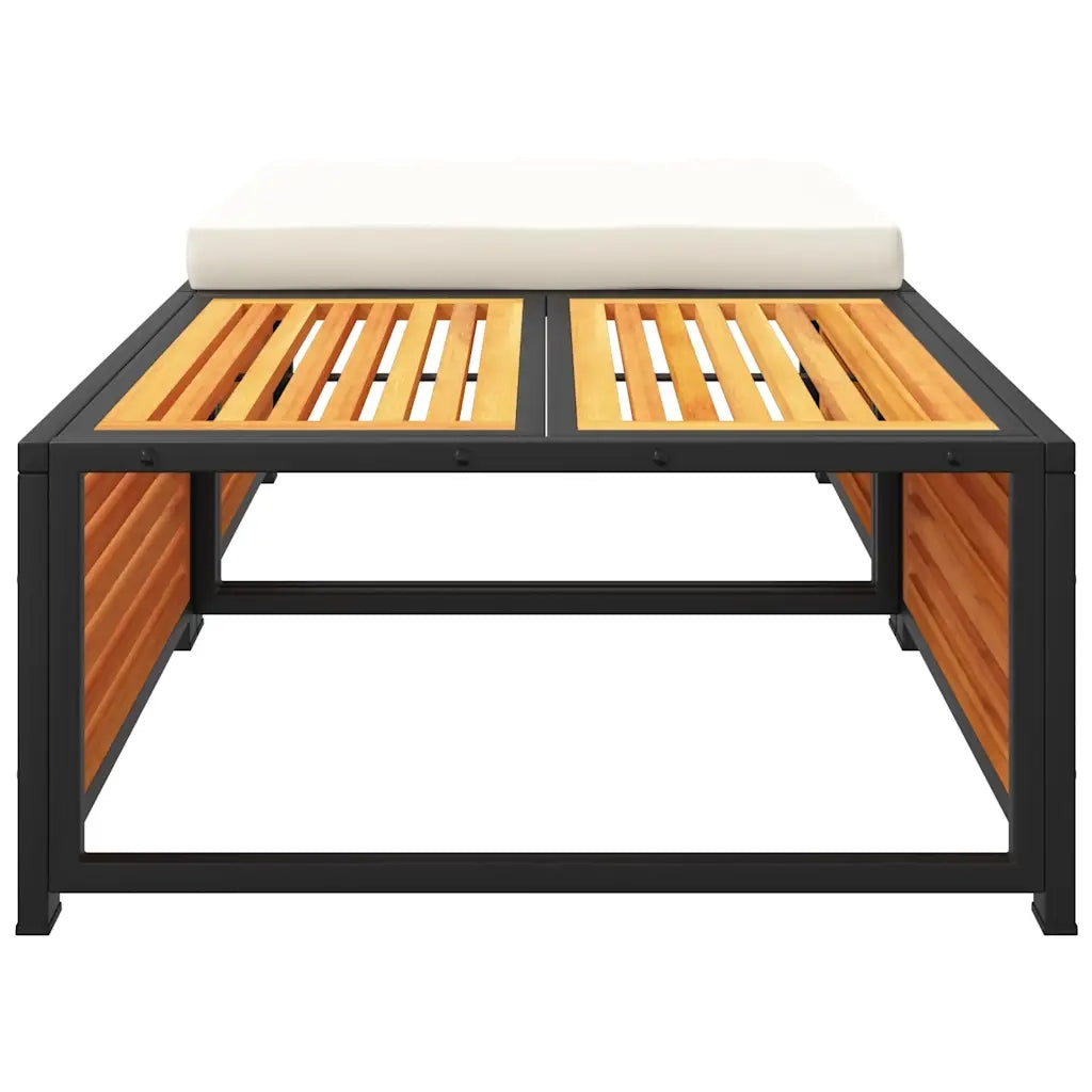 Tavolino da Giardino-Tavolo da Esterno con Sgabello in Legno Massello di Acacia 947869