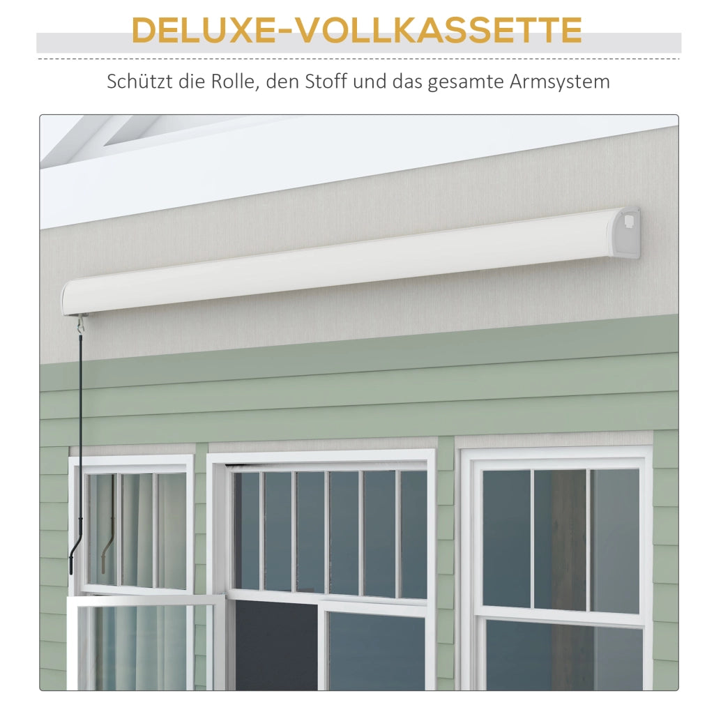 Tenda da sole a cassonetto elettrica ¨C zephmum ¨C 4x3 m grigio chiaro alluminio telecomando