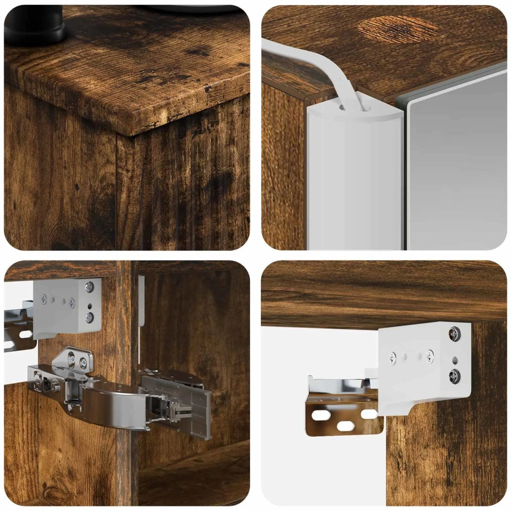 Set di mobili per il bagno 6 pcs Rovere Fumo 3407123