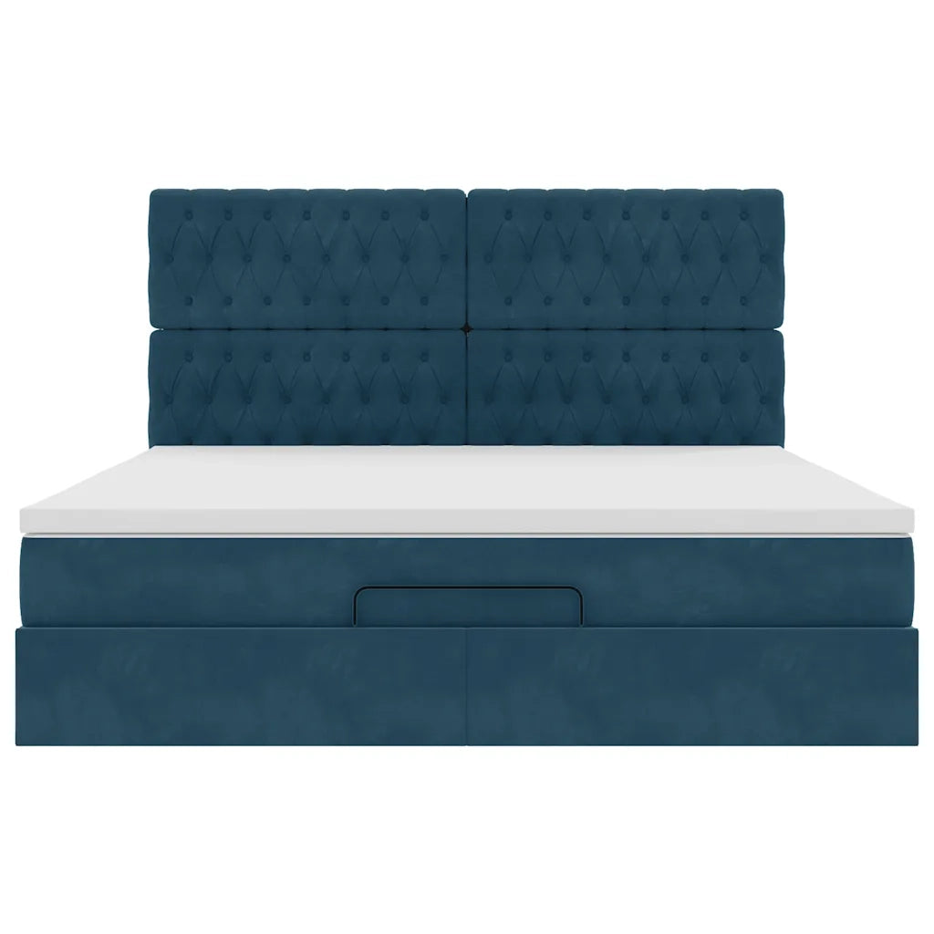 Struttura Letto Pouf con Materassi 180x200 cm Velluto 3313563