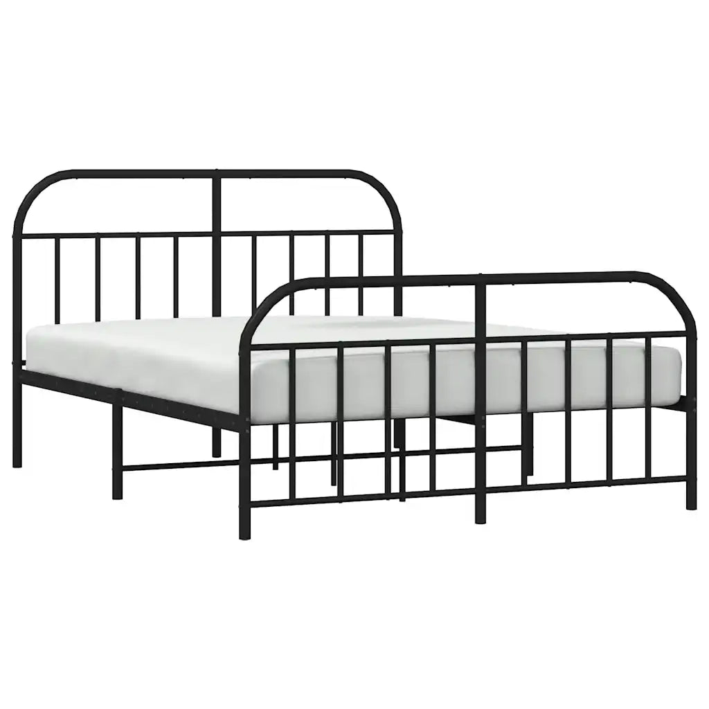 Giroletto senza Materasso con Pediera-Struttura Letto in Metallo Nero 180x200 cm 776082