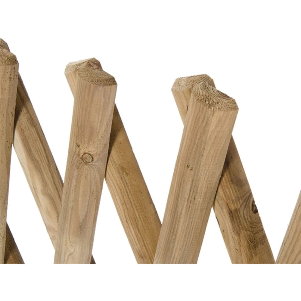 Recinzione Estensibile in Legno con Pali Intrecciati Staccionata Giardino