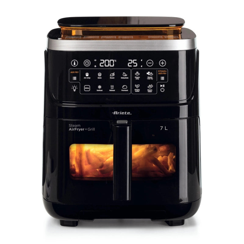 Friggitrice ad aria con funzione vapore + Grill 1700W - 10 funzioni di cottura - Nero