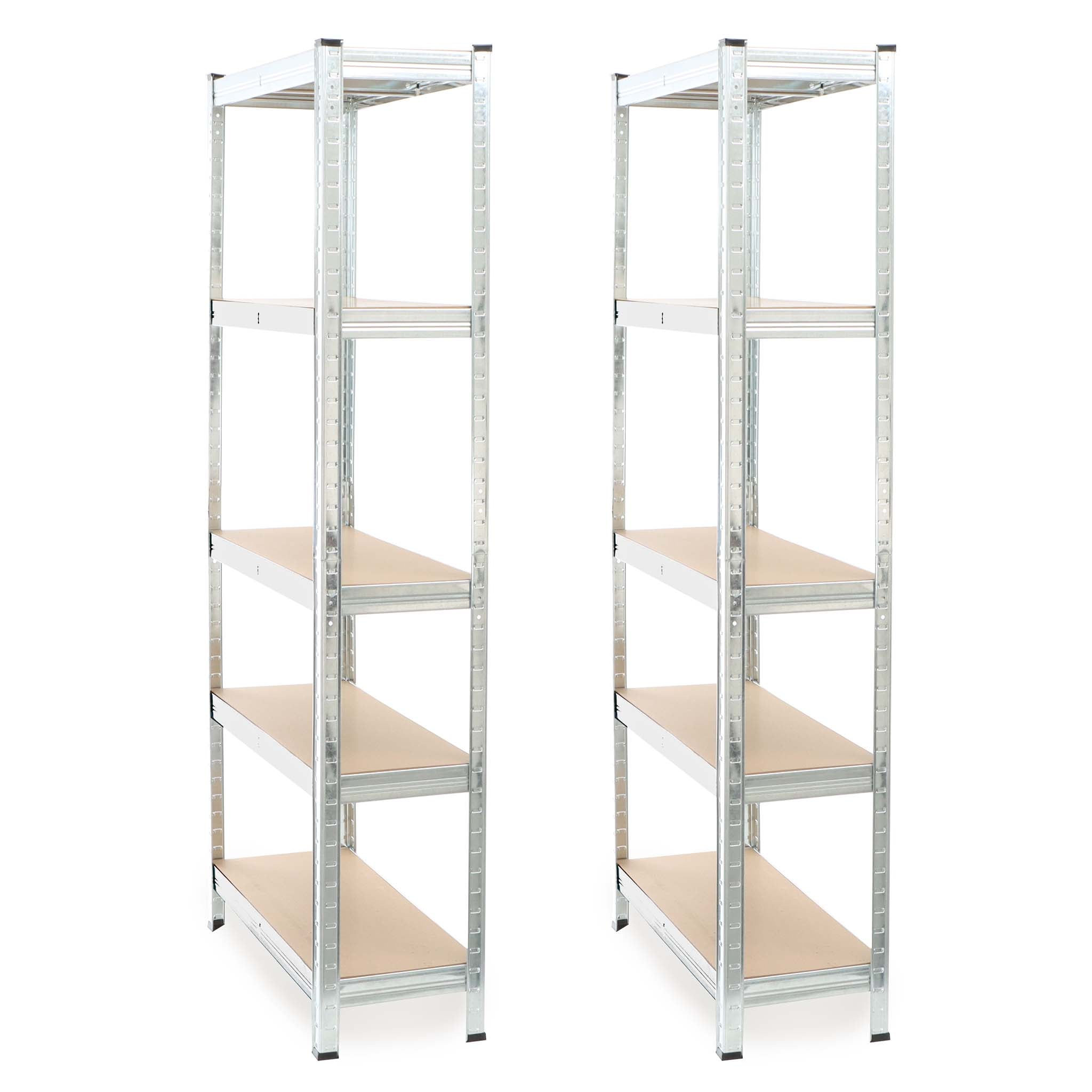 Set 2x scaffali a incastro per carichi pesanti 174x75x30cm Max 875kg l’uno Acciaio 5 ripiani