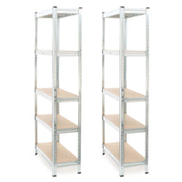 Set 2x scaffali a incastro per carichi pesanti 174x75x30cm Max 875kg l’uno Acciaio 5 ripiani