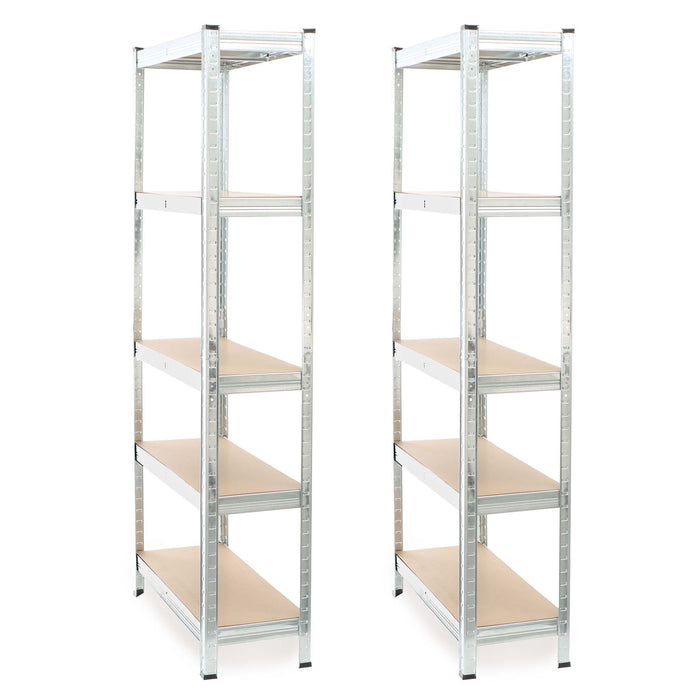 Set 2x scaffali a incastro per carichi pesanti 174x75x30cm Max 875kg l’uno Acciaio 5 ripiani