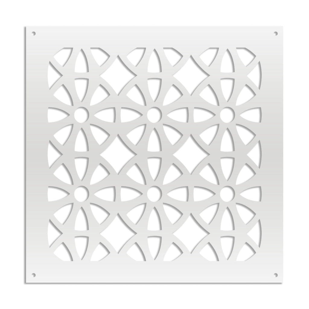 WHEELS - Pannello in PVC traforato - Parasole Misura: 73x73 cm, Colore: bianco