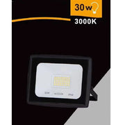 Trade Shop - Faretto Led Faro 30 Watt 2700lm Ip65 Nero Luce Calda Fredda Naturale Ek02-30w-n - -bianco Caldo      -