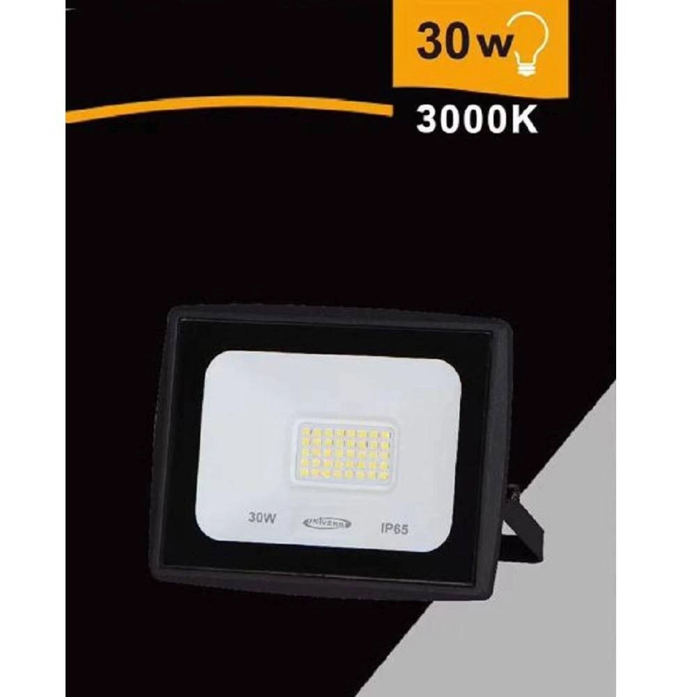 Trade Shop - Faretto Led Faro 30 Watt 2700lm Ip65 Nero Luce Calda Fredda Naturale Ek02-30w-n - -bianco Caldo      -