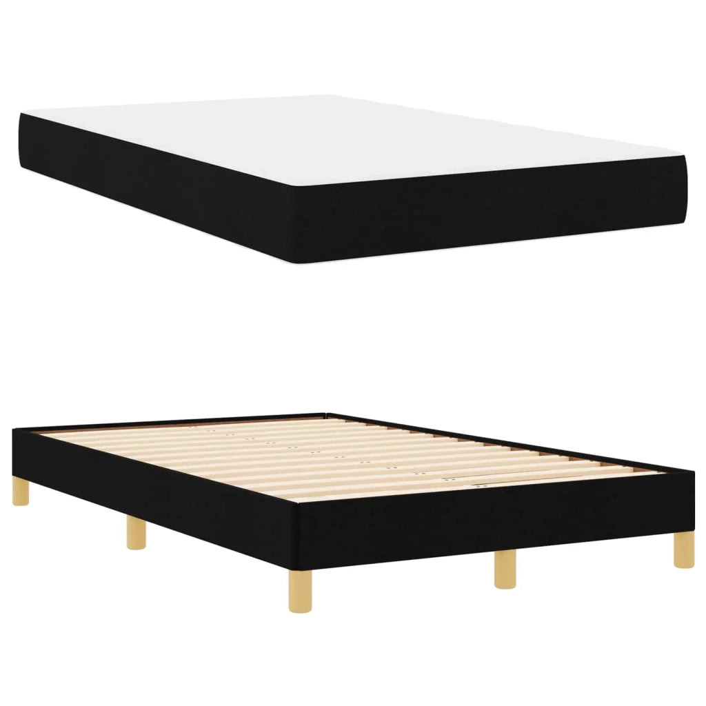 Letto a molle con materasso Nero 120 x 200 cm Tessuto 3398558