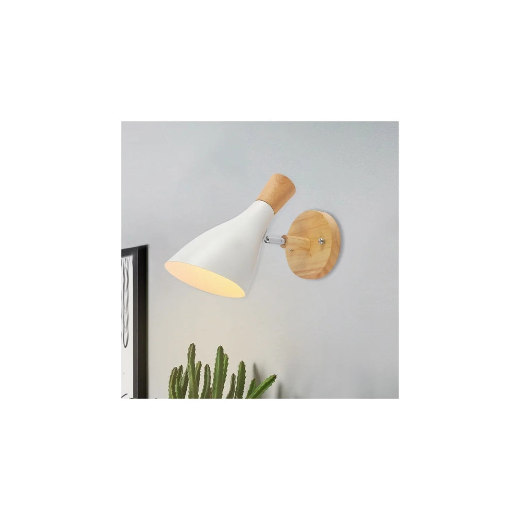 LÚZETE - LAMPADA DA PARETE LEGNO/BIANCO HERDIS