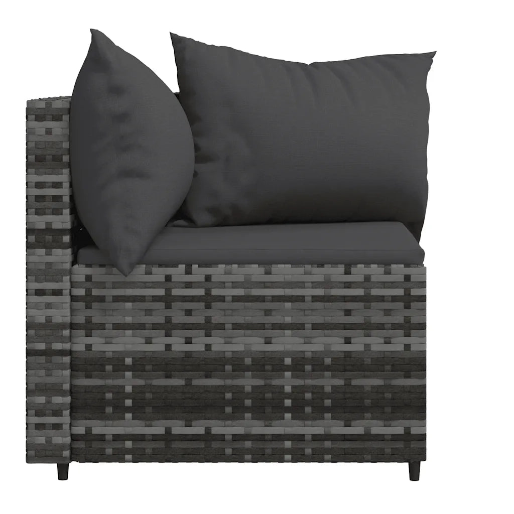 Divani Angolari da Giardino con Cuscini 2pz Polyrattan Grigio 319774