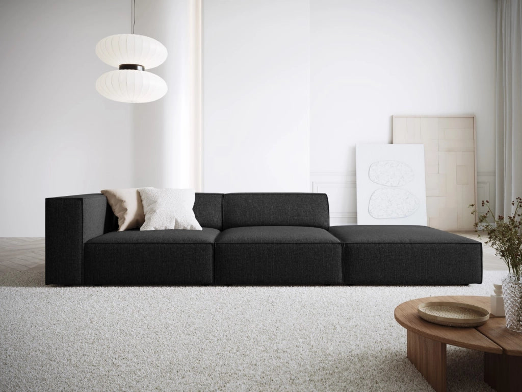 Cosmopolitan Design - Divano destro "Arendal" 4 posti in ciniglia nero 