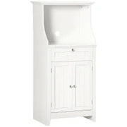 Mobile Cucina per Microonde con Cassetto e Armadietto 2 Ante, 60x40x122.5 cm, Bianco
