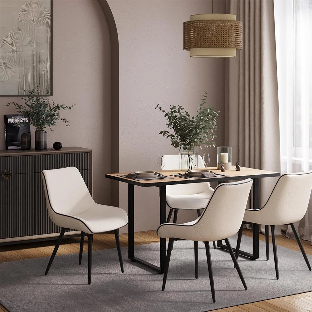 Tavolo da pranzo Livorno, Rovere nero/oro, 140 x 70 cm, adatto per 4 persone, struttura stabile senza allungamento