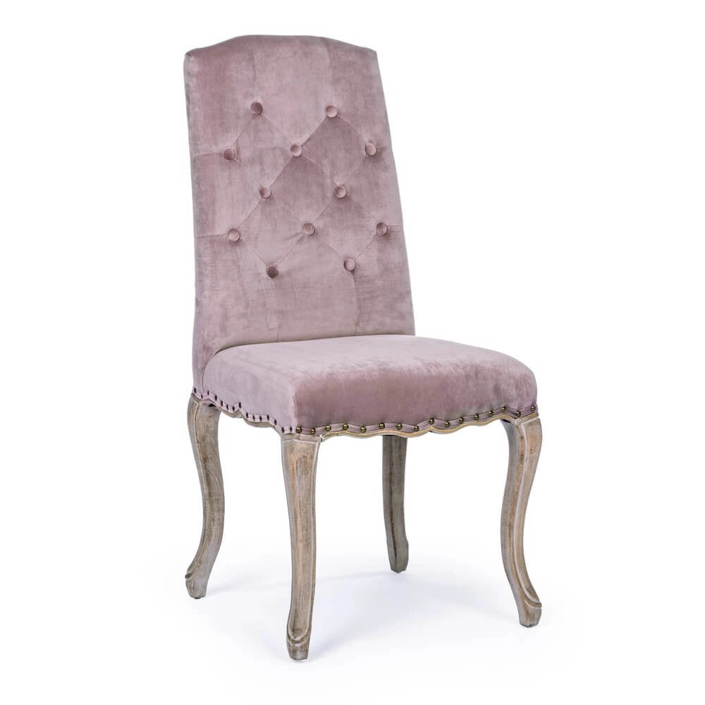 Set di 2 Sedie Imbottite Stile Classico con Schienale Capitonné - CAMILLA