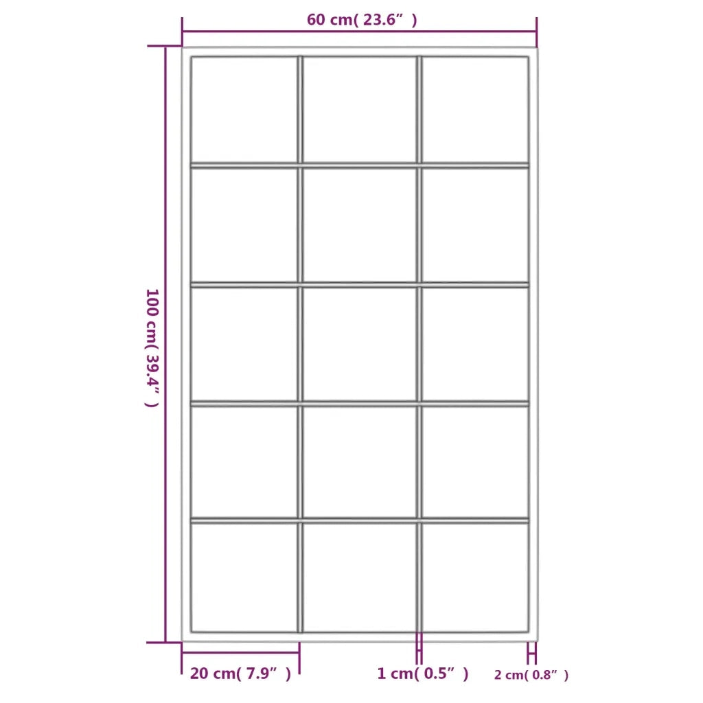 Specchi a Parete 3 pz Neri 100x60 cm in Metallo 3189036