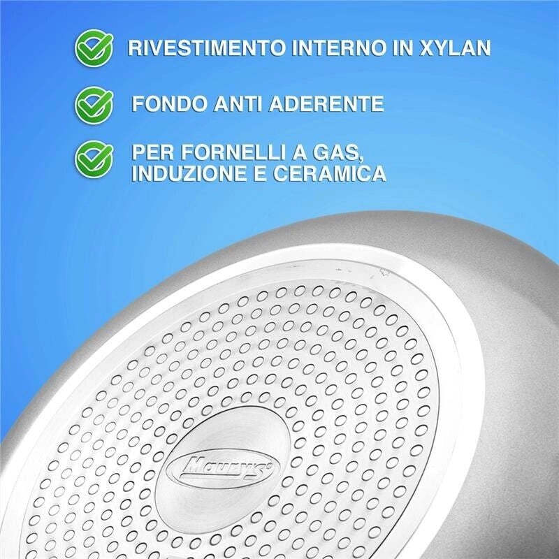 MAURY'S CHEF INDUCTION CASSERUOLA 24 CM CON FONDO IN TECNOLOGIA XYLAN